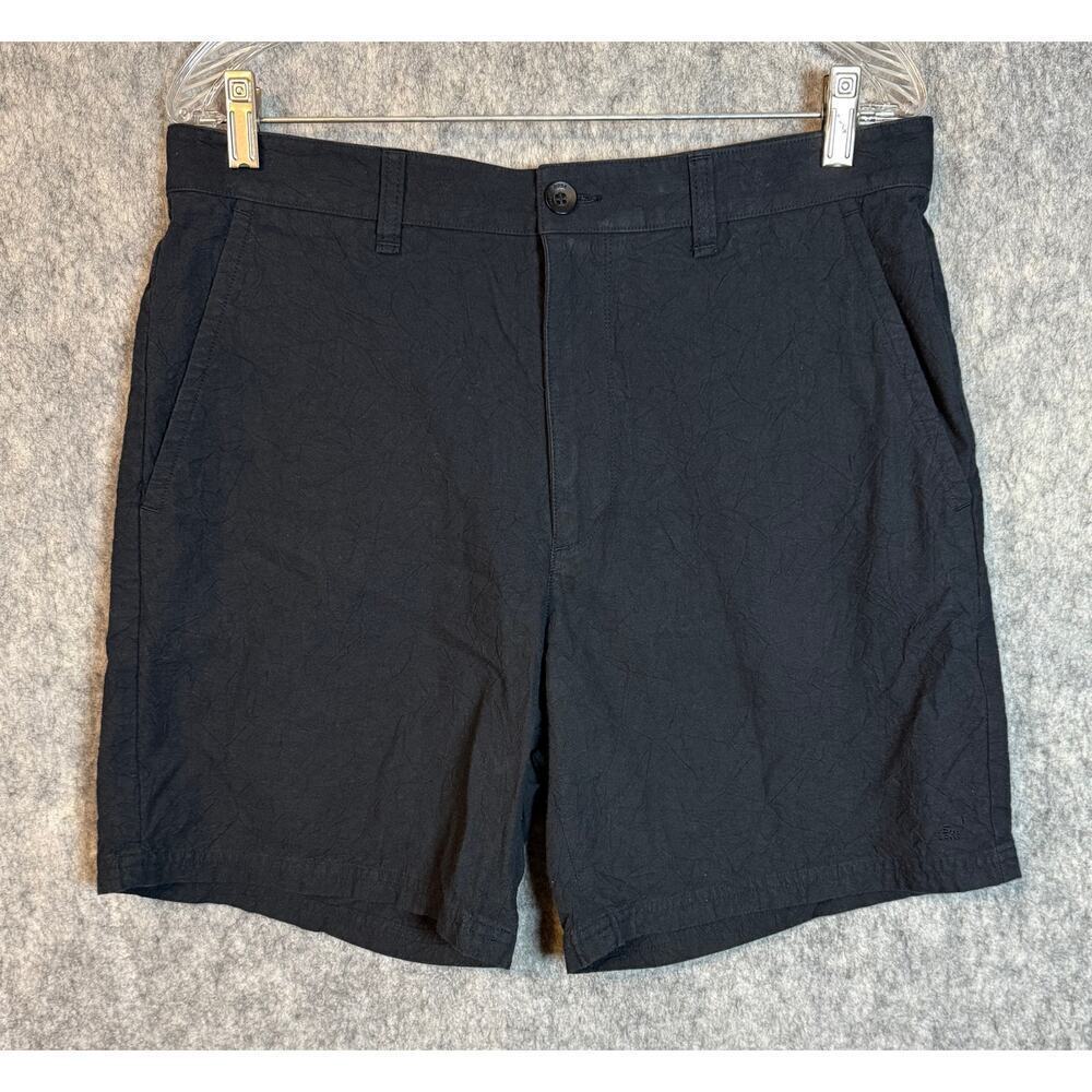 Rag & Bone Mens Eaton Black Crinkled Cotton Shorts - Size 32 EUC